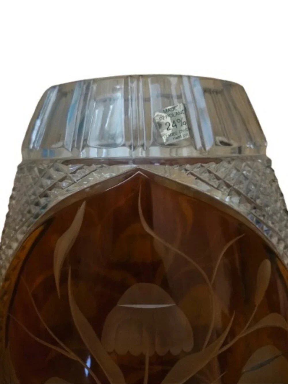 *NWT Julia Glassworks 1960s 24% Lead Crystal Vase
